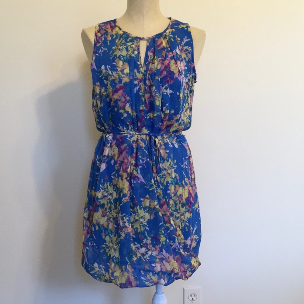 Glam Doll Floral Print Cross Front Sleeveless Mini